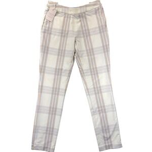 Peter Millar Dynamite Technical Women's Ivory Plaid Golf Pant size 0 NWT $149
